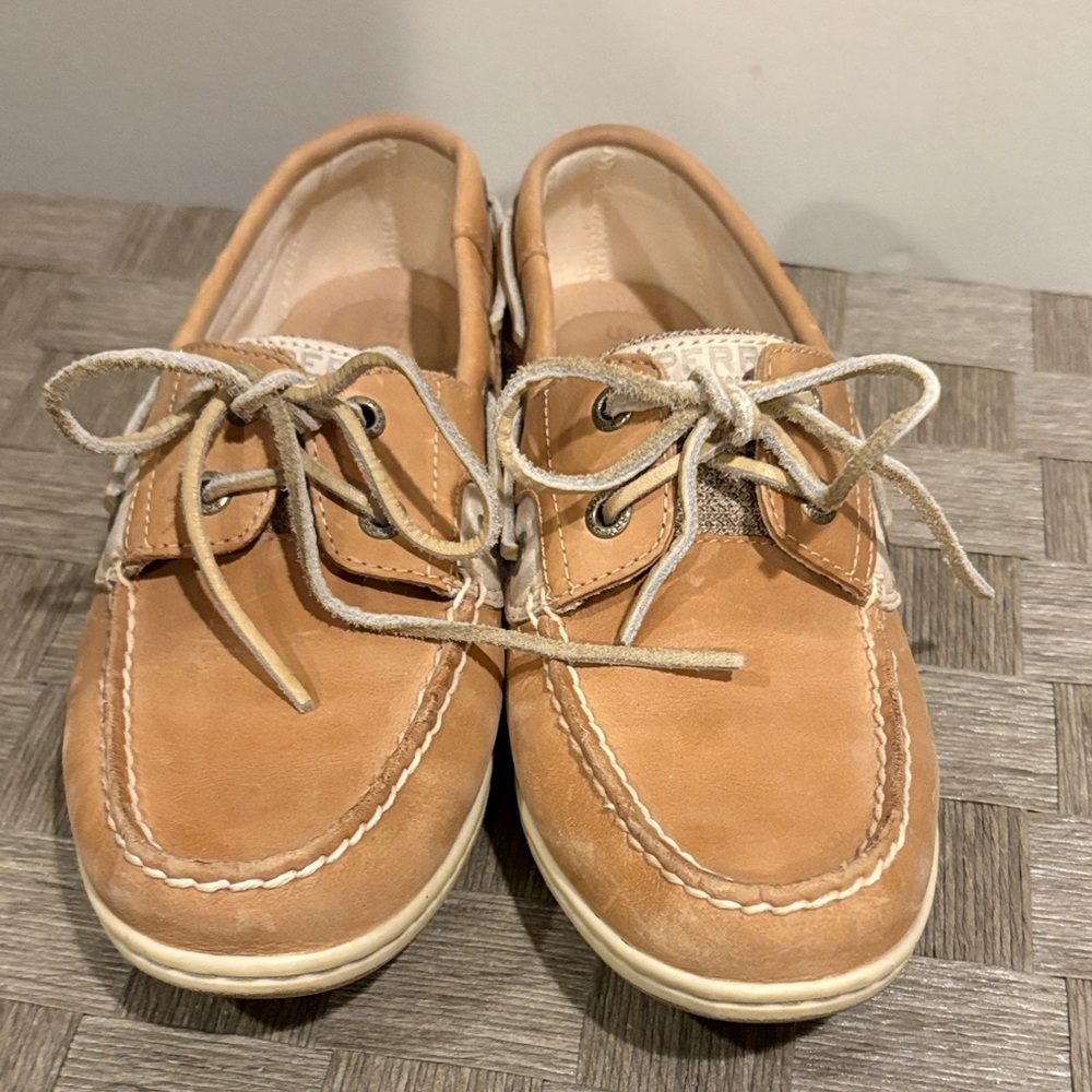 Sperry Light Brown Leather Boat Shoes
